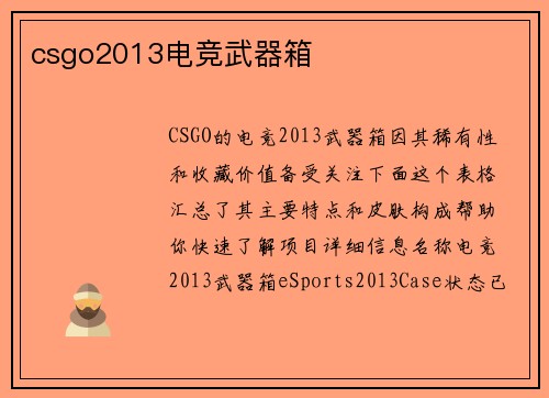 csgo2013电竞武器箱